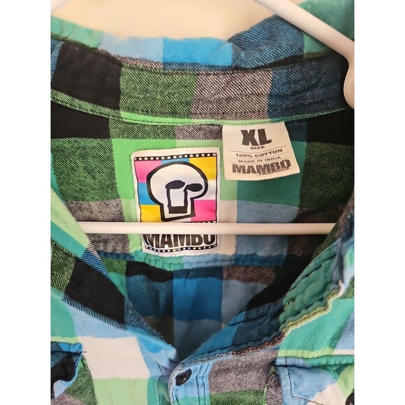 Mambo XL Men's Button Up Shirt Multicolor Collared Long Sleeve Cotton Top - Picture 2 of 6